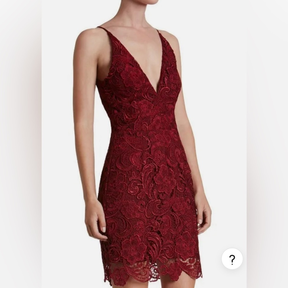 NWT DRESS THE POPULATION 'AVA' LACE MINI BERRY DRESS